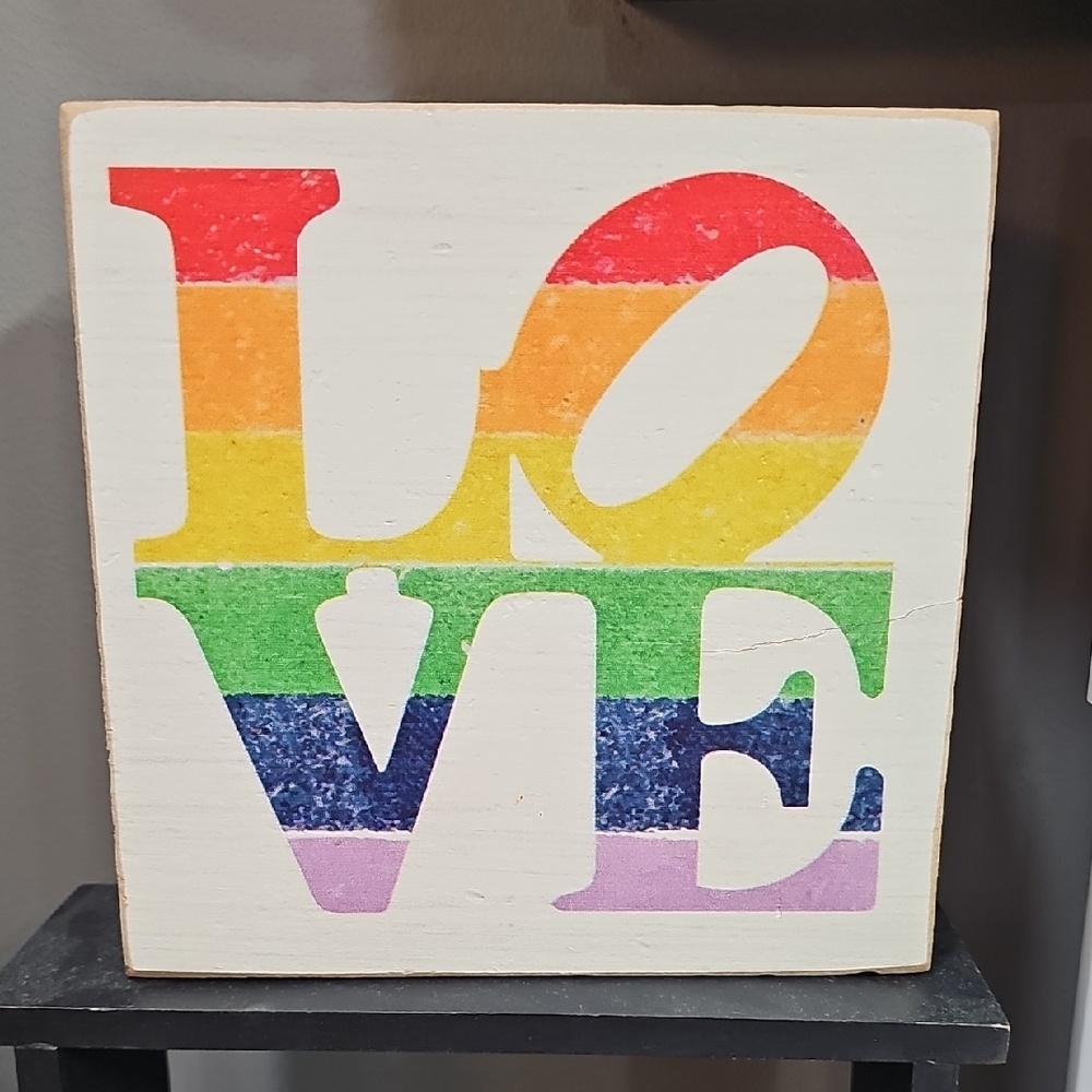 Colorful LOVE Wood Block Art Decor